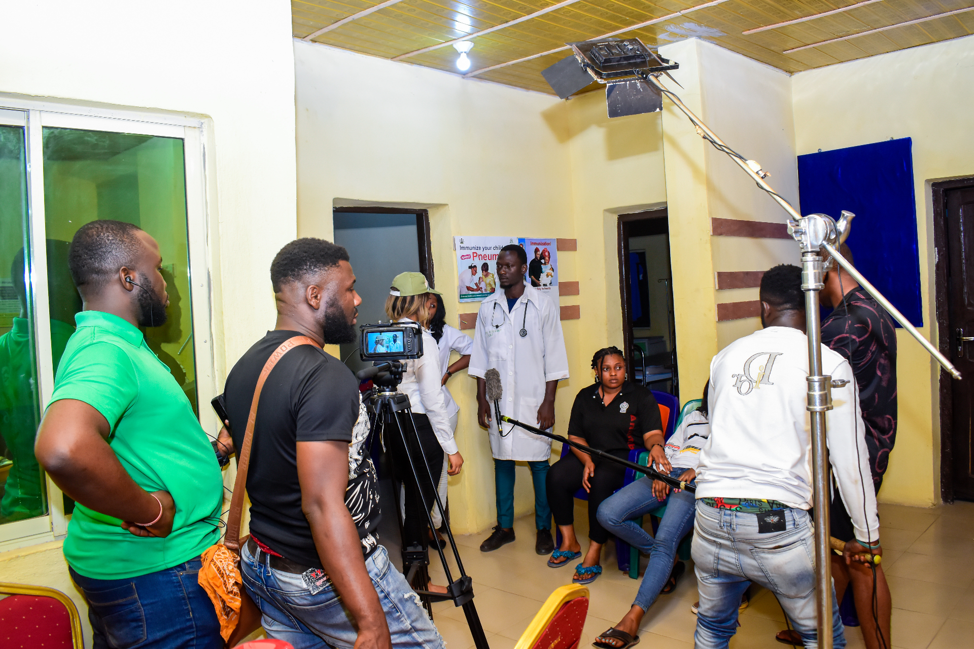On set for an environmental awareness film production.