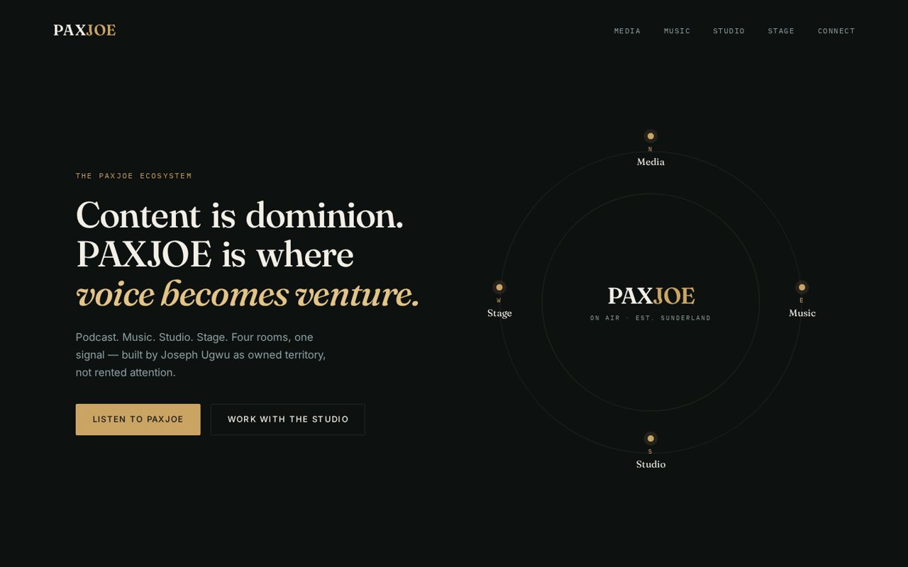 PAXJOE — live site preview